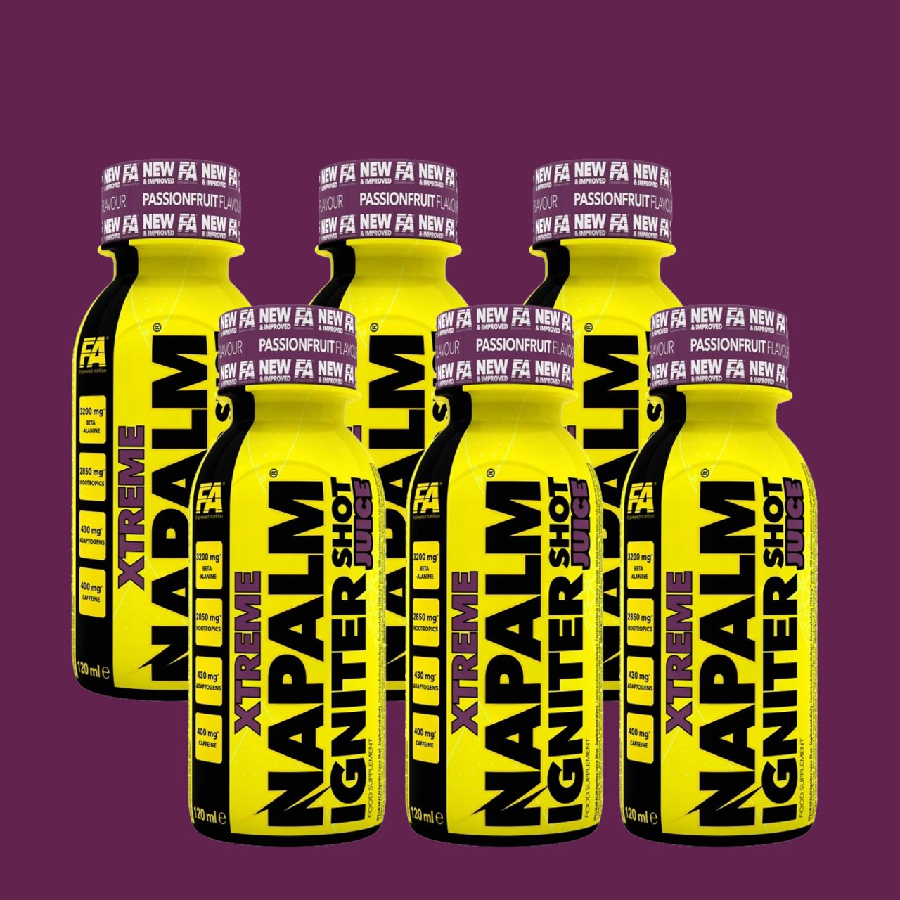 FA - XTREME NAPALM IGNITER SHOT JUICE - 6 x 120 ML - PASSION FRUIT