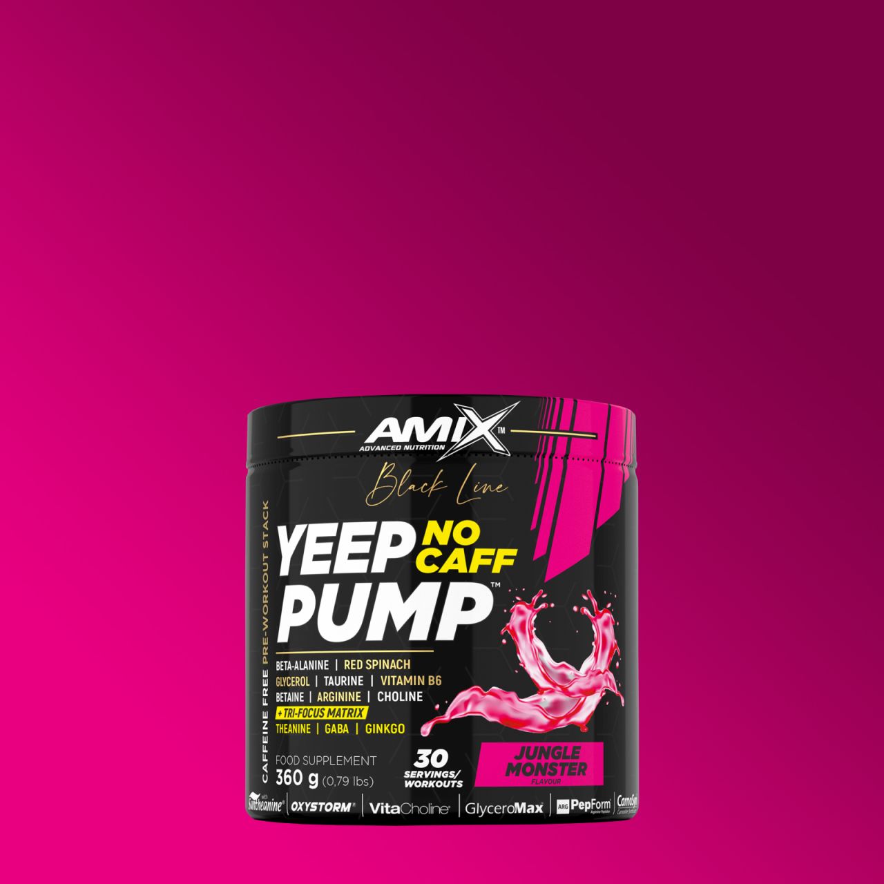 AMIX - YEEP PUMP NO CAFF - CAFFEINE FREE PRE-WORKOUT STACK - 360 G - JUNGLE MONSTER FLAVOUR