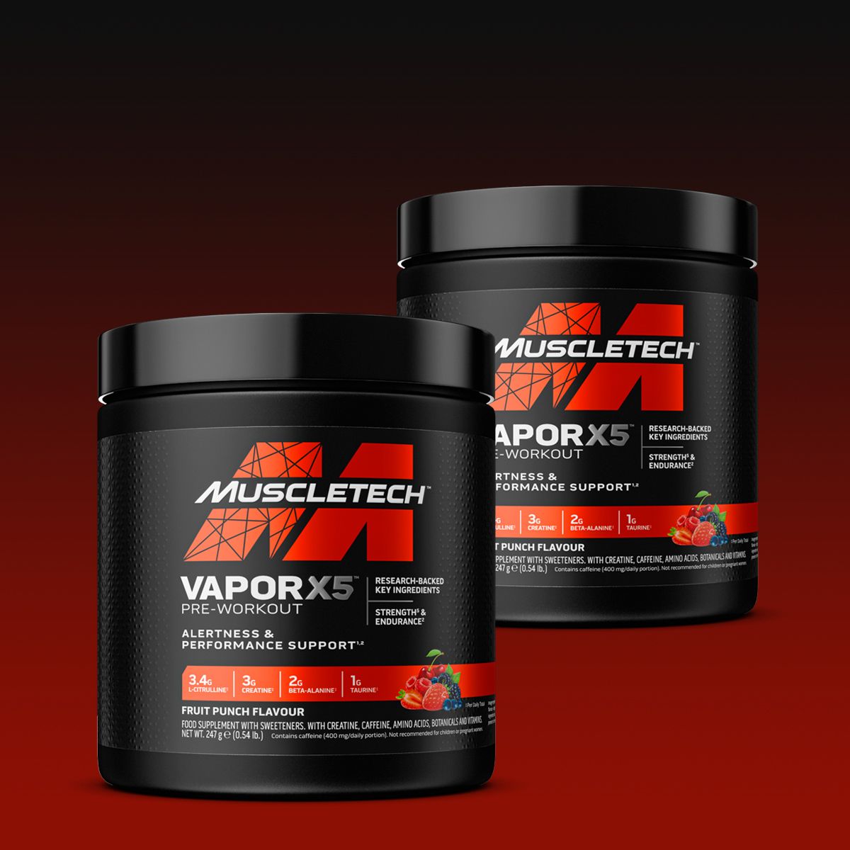 MUSCLETECH - VAPOR X5 - PRE-WORKOUT - 2 x 228 G