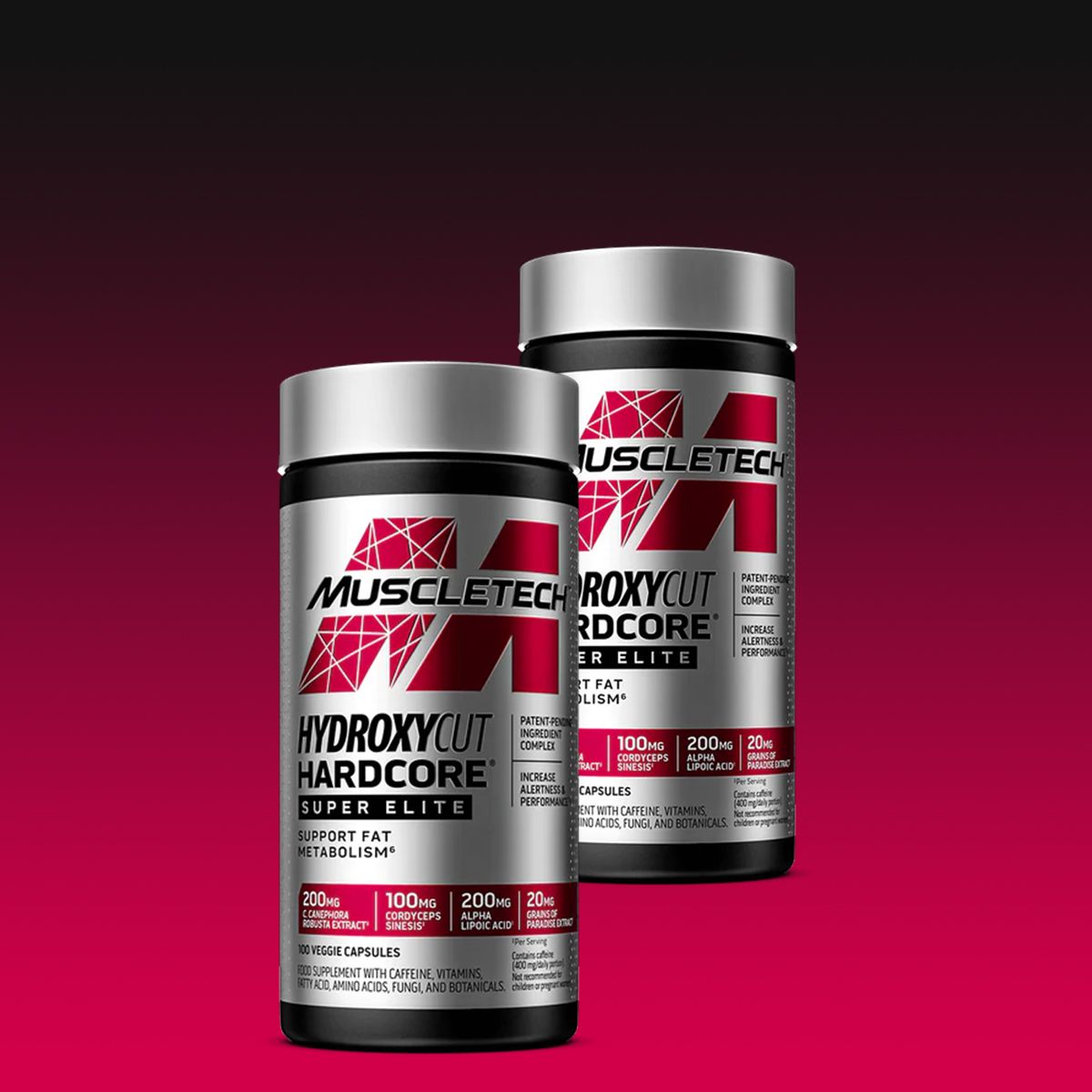 MUSCLETECH - HYDROXYCUT HARDCORE SUPER ELITE - EXTREME ENERGY + WEIGHT LOSS - 2 x 100 KAPSZULA