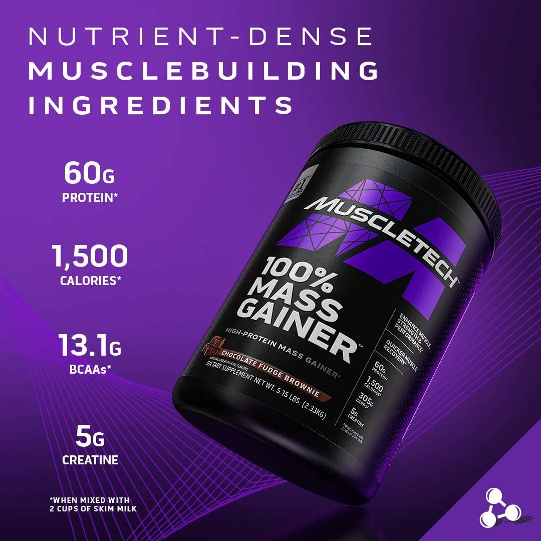 MUSCLETECH - 100% MASS GAINER - HIGH PROTEIN MASS GAINER - 2 x 2330 G