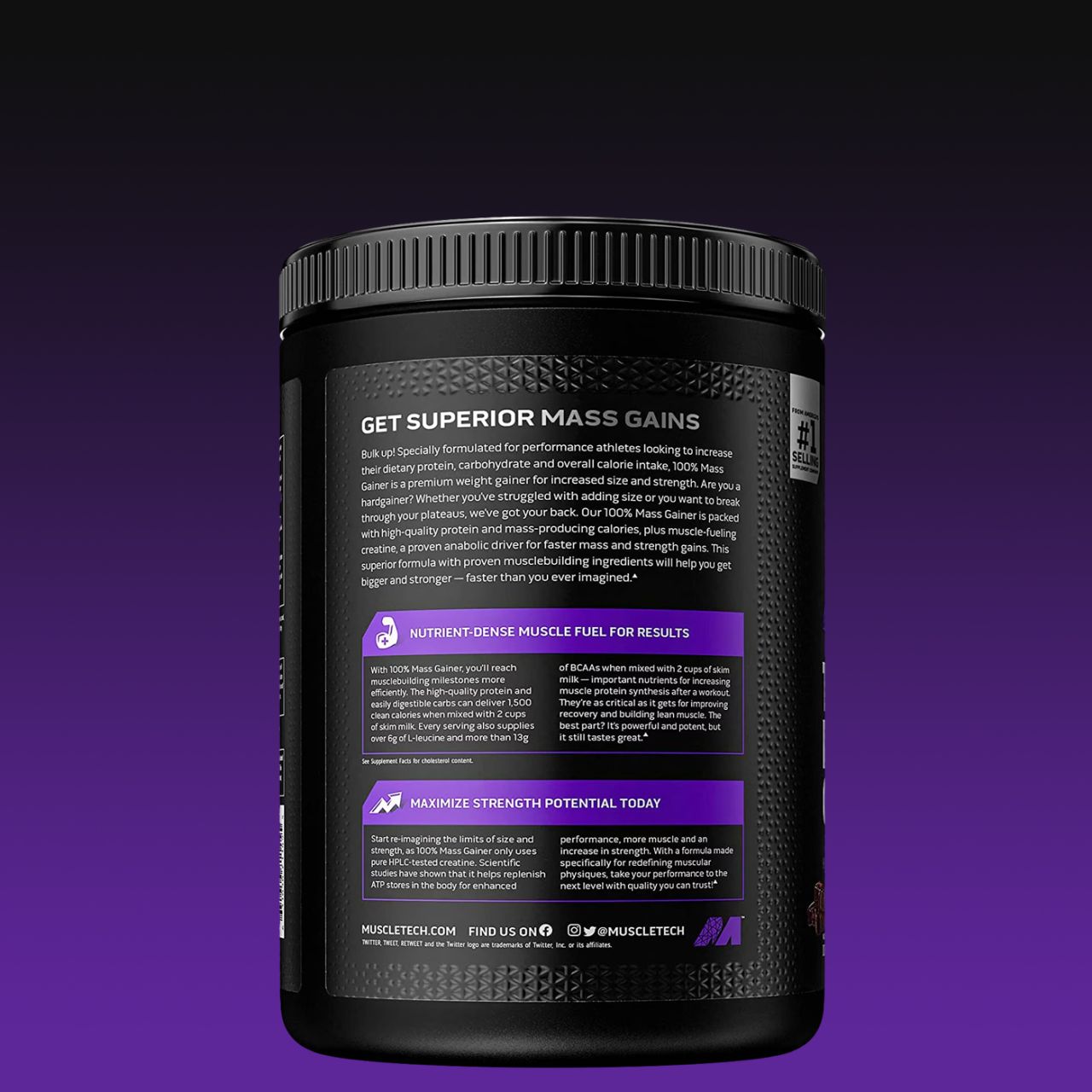 MUSCLETECH - 100% MASS GAINER - HIGH PROTEIN MASS GAINER - 2 x 2330 G