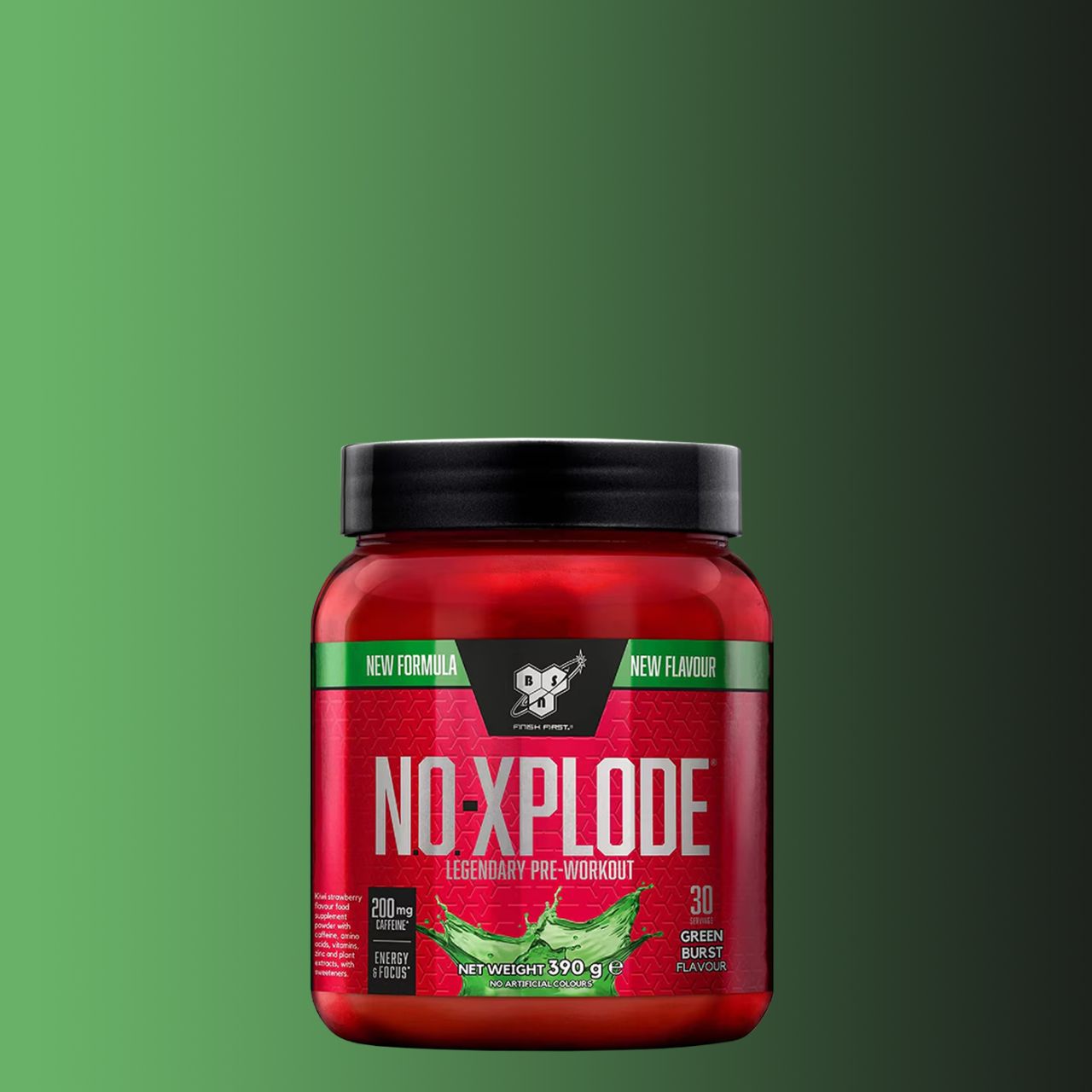BSN - N.O.-XPLODE NEW FORMULA - LEGENDARY PRE-WORKOUT - 390 G - GREEN BURST KIWI-STRAWBERRY BSN - N.O.-XPLODE NEW FORMULA - LEGENDARY PRE-WORKOUT - 390 G - GREEN BURST KIWI-STRAWBERRY
