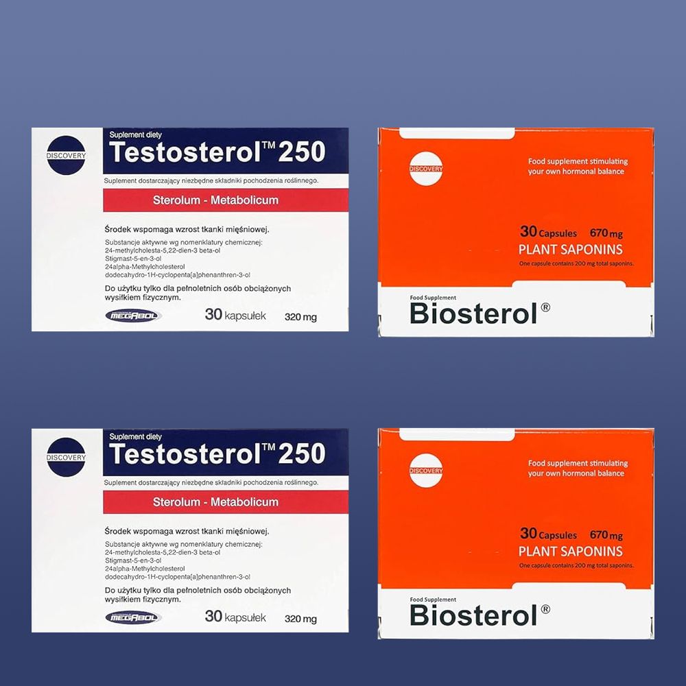 MEGABOL - TESTOSTEROL-BIOSTEROL STACK - TERMÉSZETES ANABOLIZÁTOR TERMÉKCSOMAG NÖVÉNYI SZTEROLOKKAL - 4 x 30 KAPSZULA