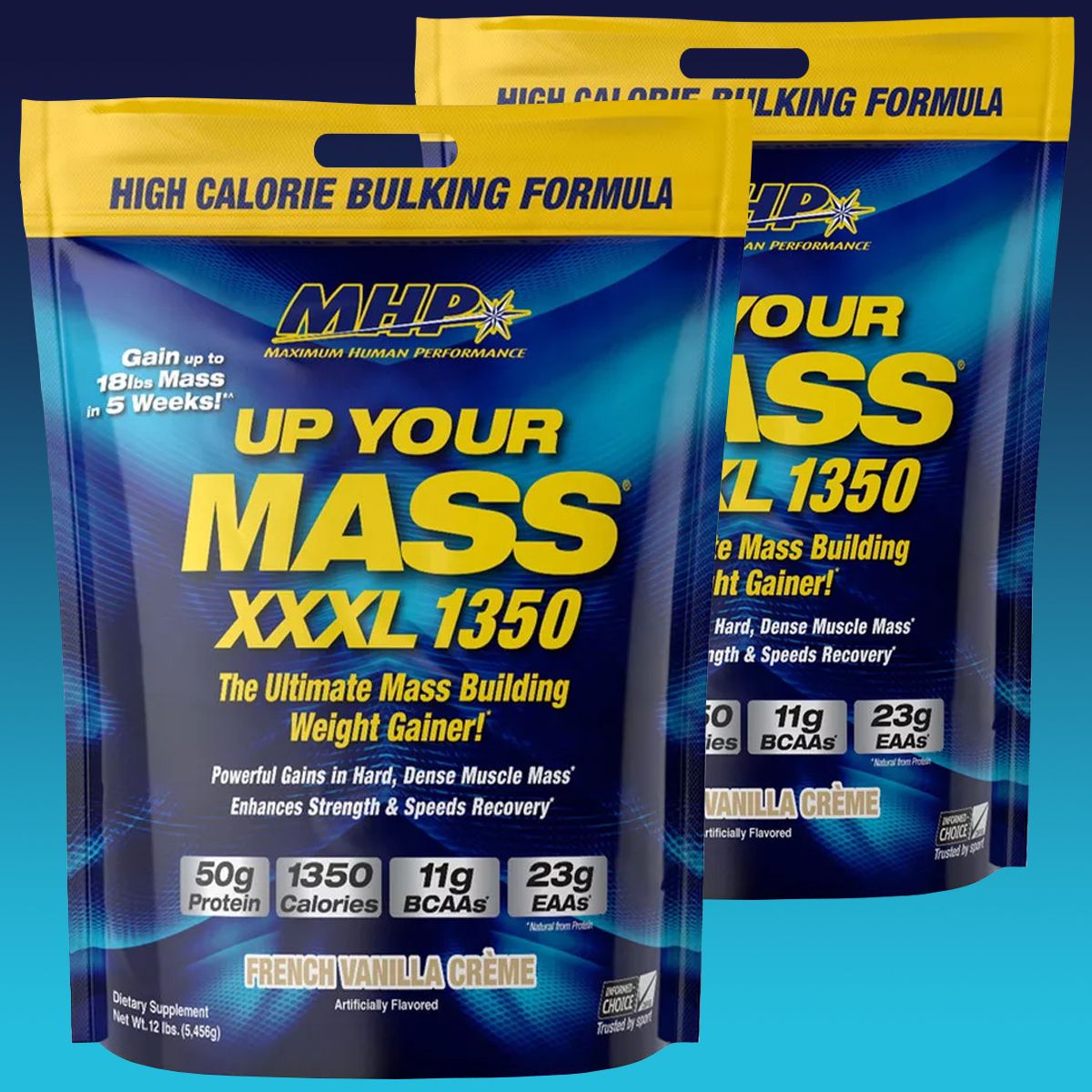 MHP - UP YOUR MASS XXXL 1350 - ULTIMATE MASS BUILDING WEIGHT GAINER - 2 x 5400 G MHP - UP YOUR MASS XXXL 1350 - ULTIMATE MASS BUILDING WEIGHT GAINER - 2 x 5400 G