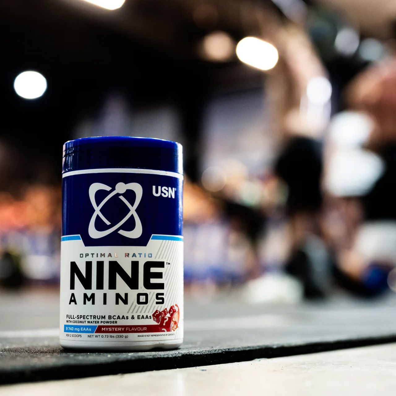 USN - NINE AMINOS - FULL SPECTRUM BCAAS & EAAS WITH COCONUT WATER POWDER - 330 G - GRAPE FIZZY
