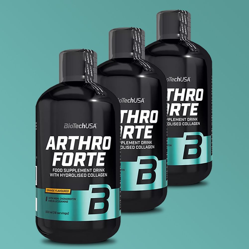 BioTech USA - ARTHRO FORTE LIQUID FOLYÉKONY ÍZÜLETVÉDŐ KOMPLEX + KOLLAGÉN - 3 x 0,5 L