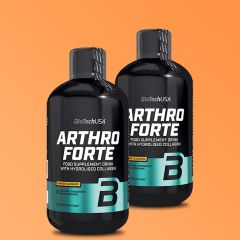 BioTech USA - ARTHRO FORTE LIQUID FOLYÉKONY ÍZÜLETVÉDŐ KOMPLEX + KOLLAGÉN - 2 x 500 ML - NARANCS ÍZŰ