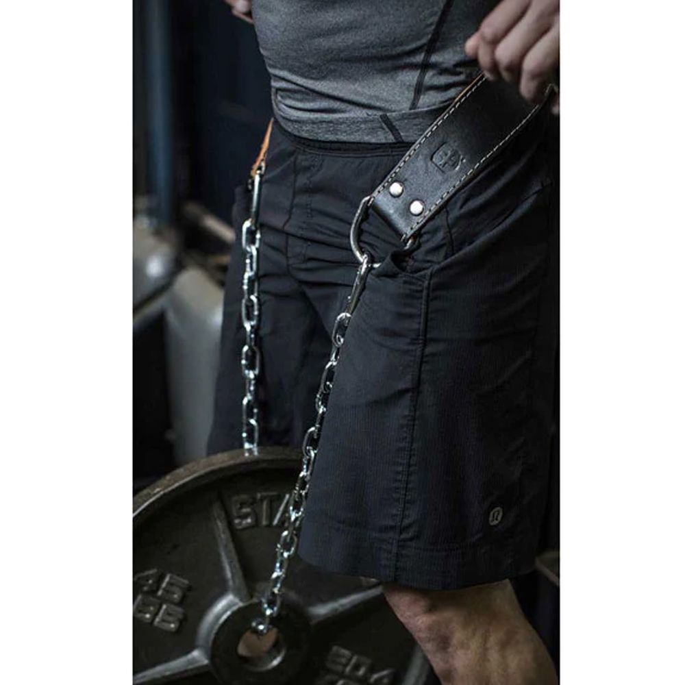 HARBINGER - LEATHER PRO DIP BELT - PROFI TOLÓDZKODÓ ÖV LÁNCCAL VALÓDI BŐR - 200 KG-IG