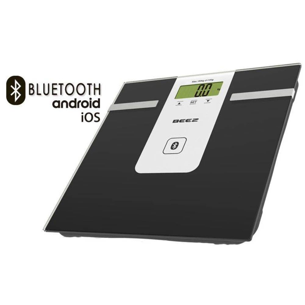 BEEZ SB1900 SLIM SMART SCALE - ZSIGERI ZSÍR MÉRÉSÉRE IS ALKALMAS OKOSMÉRLEG 180 KG TERHELHETŐSÉGGEL