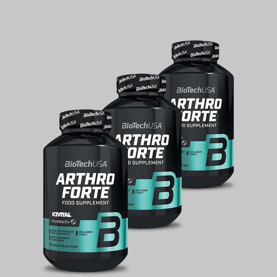 BioTechUSA - ARTHRO FORTE ÉTRENDKIEGÉSZÍTŐ - MSM, GLÜKOZAMIN, KONDROITIN, HIDROLIZÁLT PORCPOR, C-VITAMIN - 3 x 120 TABLETTA BioTechUSA - ARTHRO FORTE ÉTRENDKIEGÉSZÍTŐ - MSM, GLÜKOZAMIN, KONDROITIN, HIDROLIZÁLT PORCPOR, C-VITAMIN - 3 x 120 TABLETTA