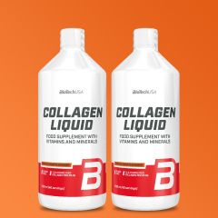 BIOTECH USA - COLLAGEN LIQUID - KOLLAGÉNTARTALMÚ ÍZESÍTETT ÉTRENDKIEGÉSZÍTŐ ITAL - 2 x 1000 ML - TRÓPUSI GYÜMÖLCS ÍZŰ