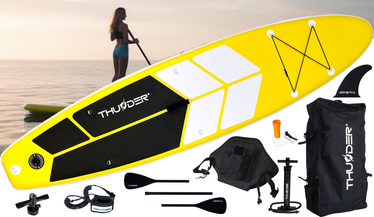 THUNDER OUTDOOR - COAST YELLOW SUP BOARD - SUP DESZKA KIEGÉSZÍTŐKKEL - 320 X 76 X 15 CM