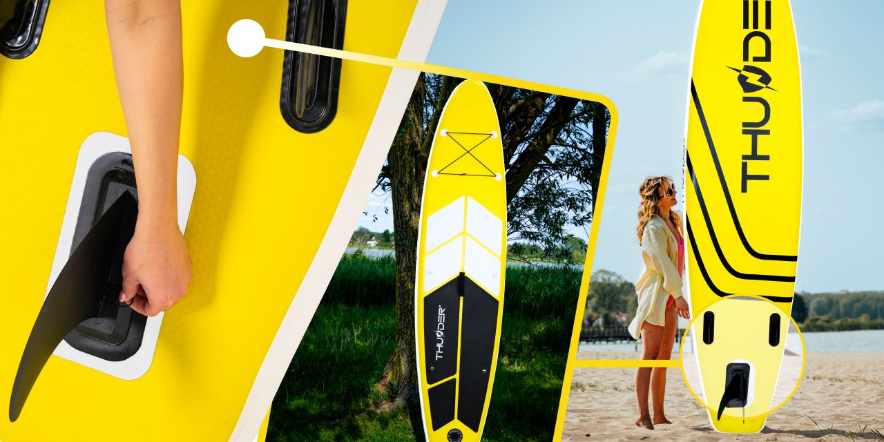 THUNDER OUTDOOR - COAST YELLOW SUP BOARD - SUP DESZKA KIEGÉSZÍTŐKKEL - 320 X 76 X 15 CM