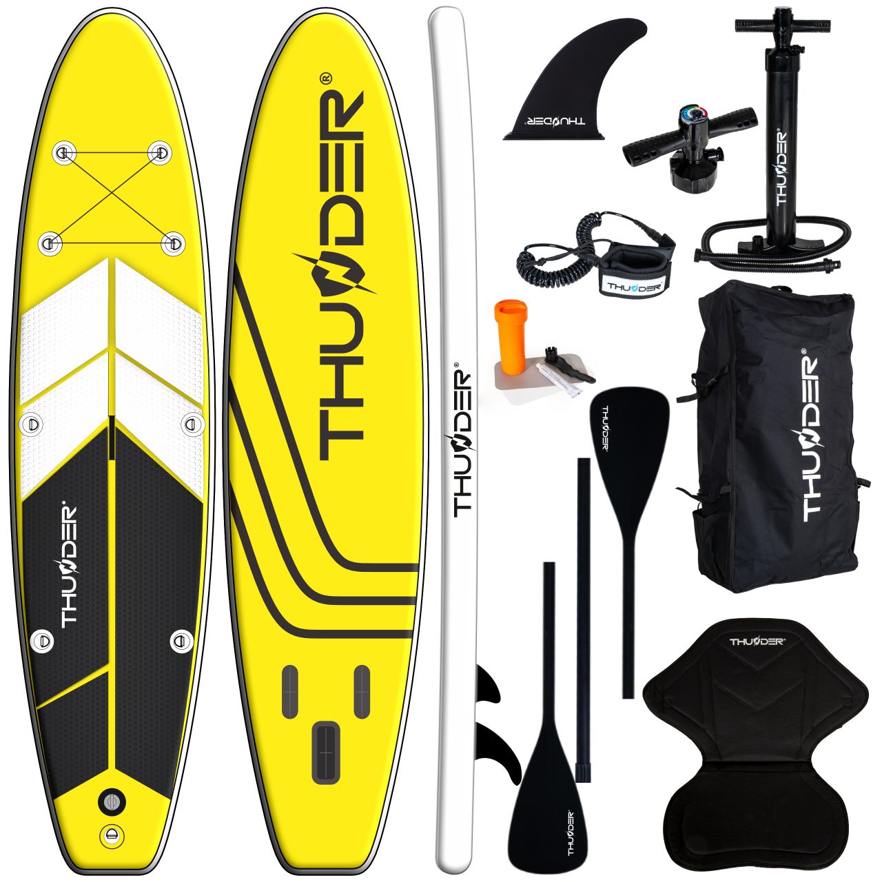 THUNDER OUTDOOR - COAST YELLOW SUP BOARD - SUP DESZKA KIEGÉSZÍTŐKKEL - 320 X 76 X 15 CM