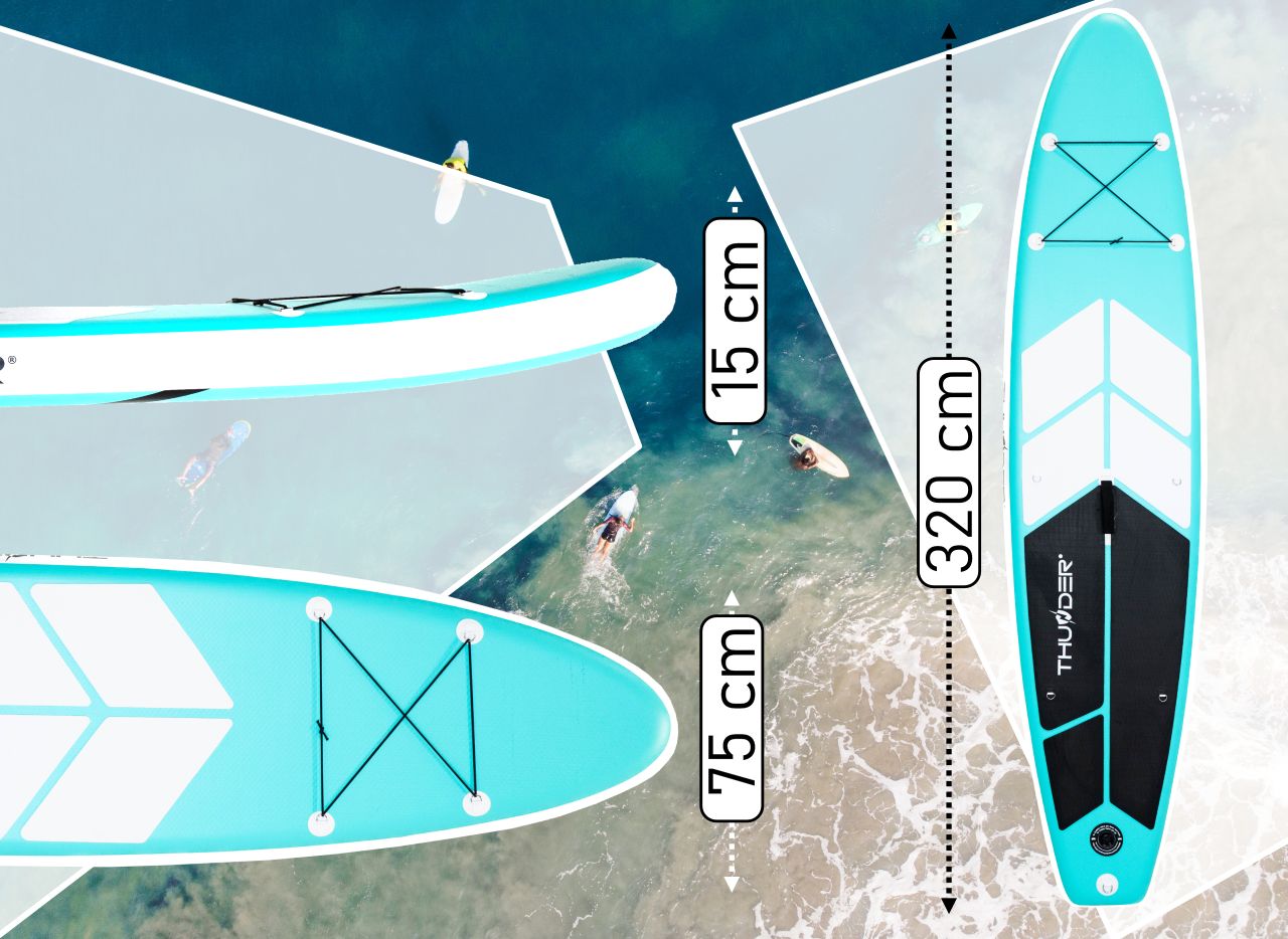 THUNDER OUTDOOR - COAST MINT SUP BOARD - SUP DESZKA KIEGÉSZÍTŐKKEL - 320 X 76 X 15 CM