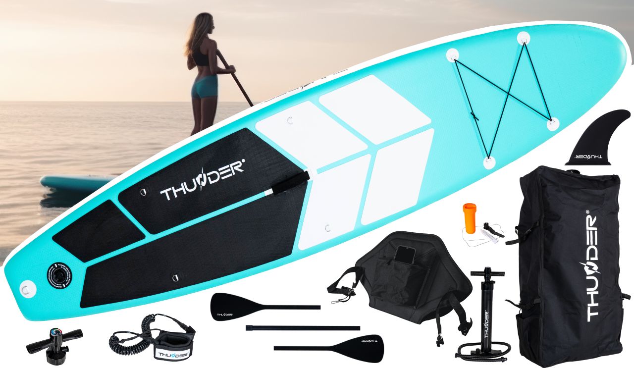 THUNDER OUTDOOR - COAST MINT SUP BOARD - SUP DESZKA KIEGÉSZÍTŐKKEL - 320 X 76 X 15 CM