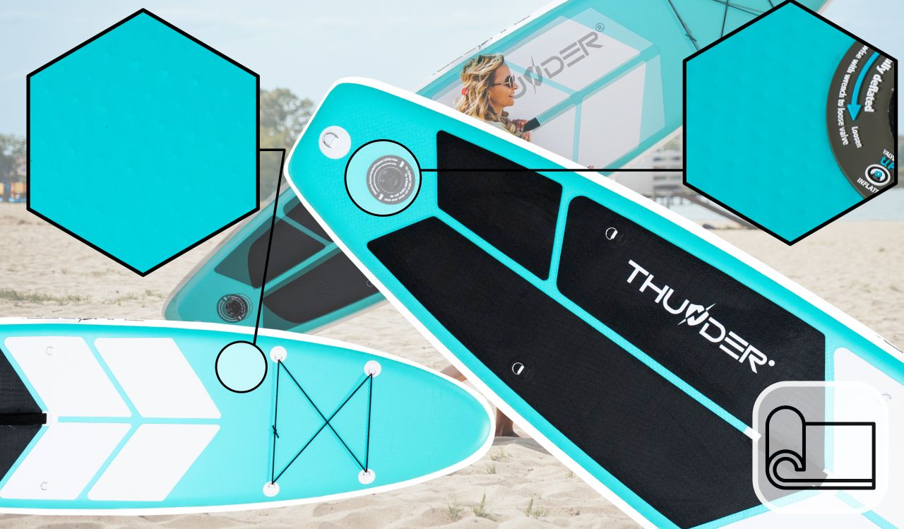 THUNDER OUTDOOR - COAST MINT SUP BOARD - SUP DESZKA KIEGÉSZÍTŐKKEL - 320 X 76 X 15 CM