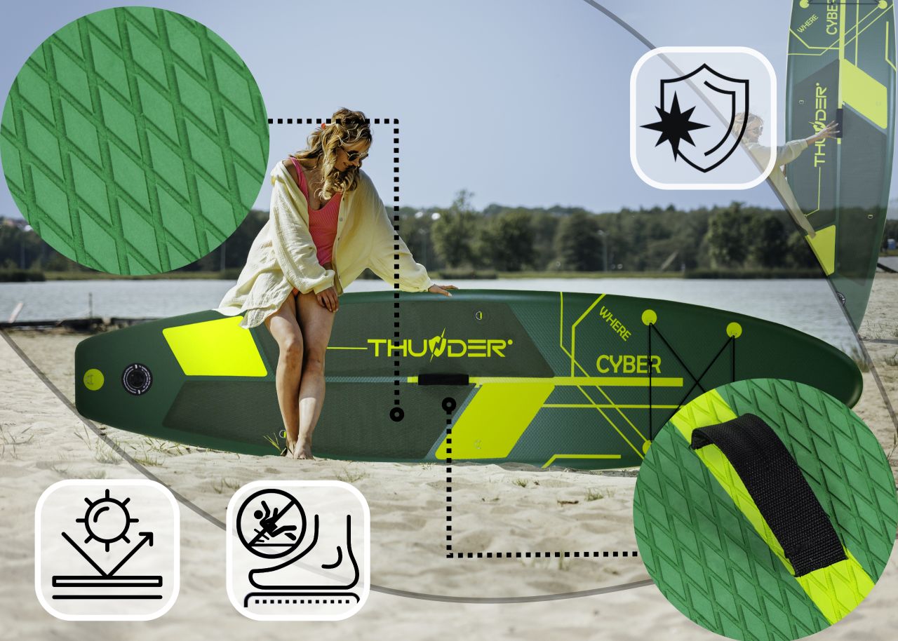 THUNDER OUTDOOR - CYBER SUP BOARD - SUP DESZKA KIEGÉSZÍTŐKKEL - 320 X 76 X 15 CM