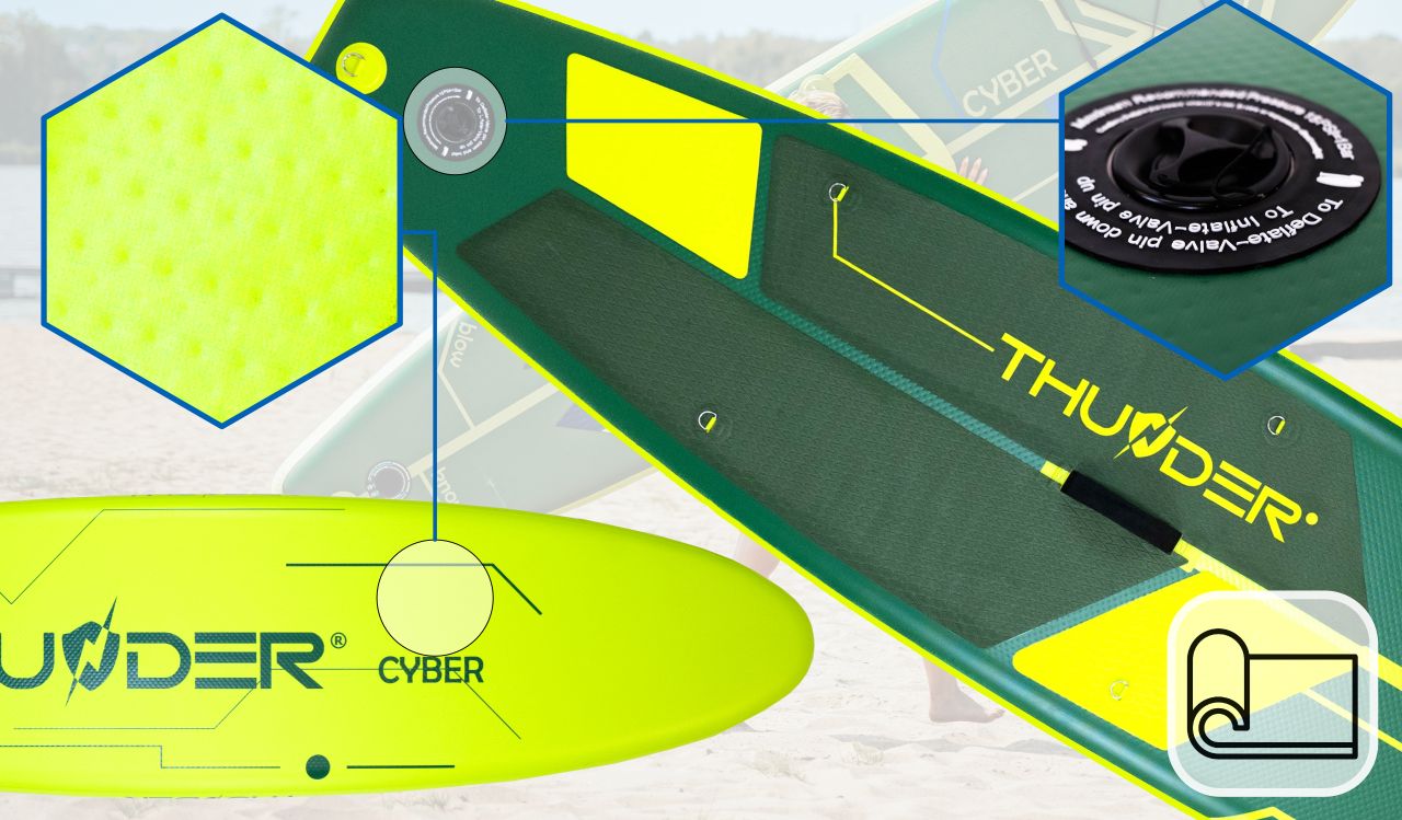 THUNDER OUTDOOR - CYBER SUP BOARD - SUP DESZKA KIEGÉSZÍTŐKKEL - 320 X 76 X 15 CM