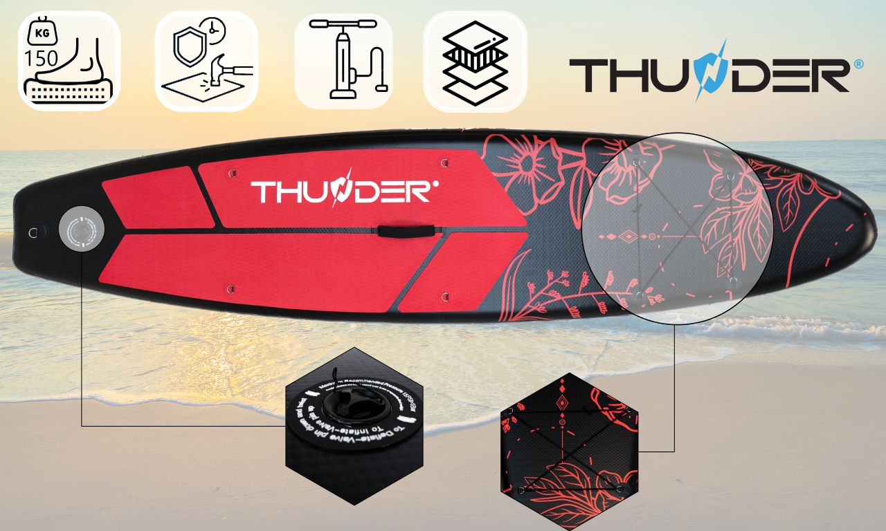 THUNDER OUTDOOR - MOTH SUP BOARD - SUP DESZKA KIEGÉSZÍTŐKKEL - 320 X 76 X 15 CM