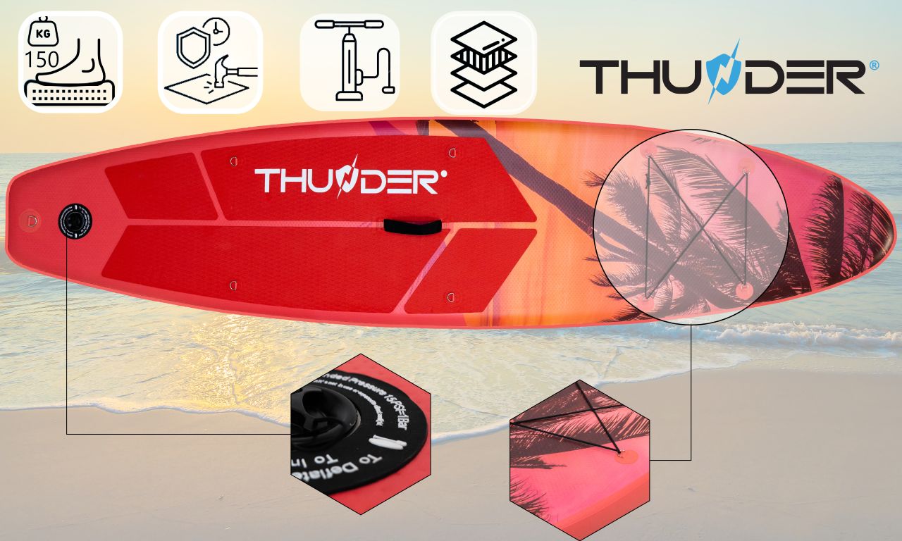 THUNDER OUTDOOR - ISLE SUP BOARD - SUP DESZKA KIEGÉSZÍTŐKKEL - 320 X 76 X 15 CM