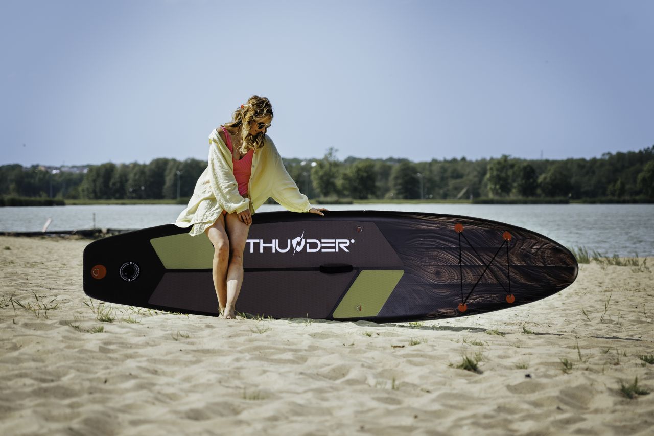 THUNDER OUTDOOR - WOOD SUP BOARD - SUP DESZKA KIEGÉSZÍTŐKKEL - 320 X 76 X 15 CM, BEMUTATÓTERMI DARAB