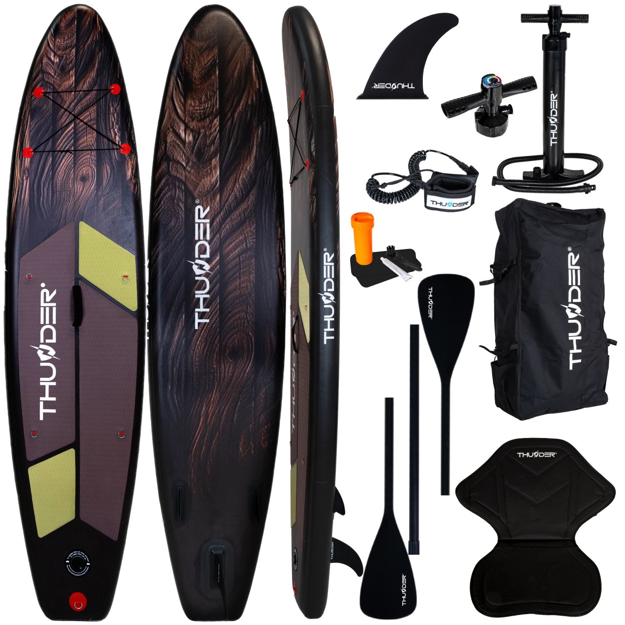 THUNDER OUTDOOR - WOOD SUP BOARD - SUP DESZKA KIEGÉSZÍTŐKKEL - 320 X 76 X 15 CM, BEMUTATÓTERMI DARAB