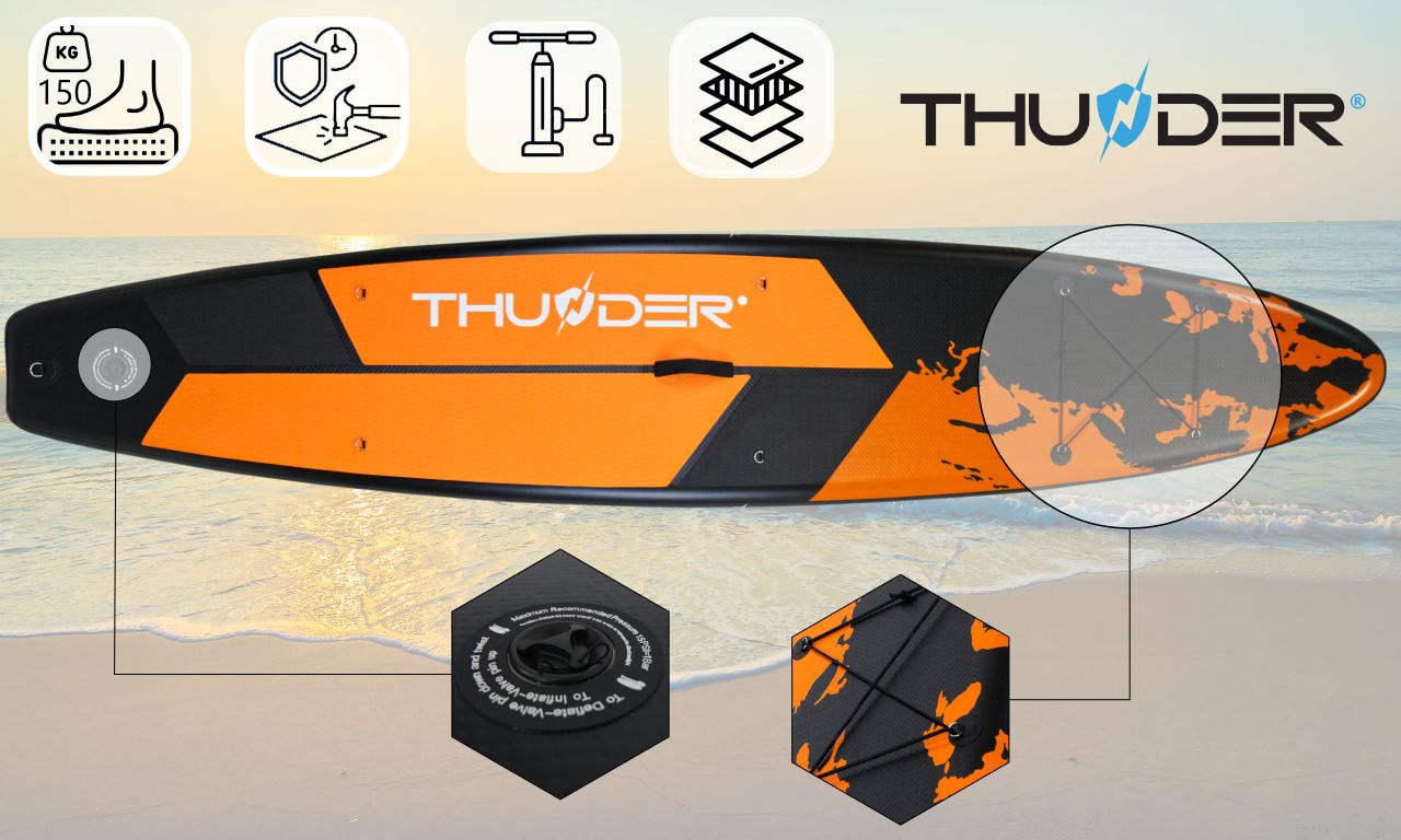 THUNDER OUTDOOR - EARTH XXL SUP BOARD - SUP DESZKA KIEGÉSZÍTŐKKEL - 365 X 75 X 15 CM