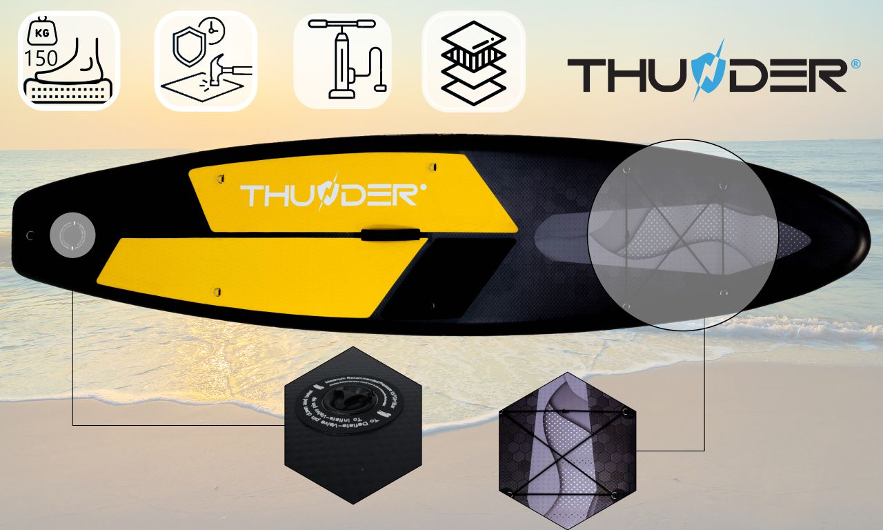 THUNDER OUTDOOR - RAVEN SUP BOARD - SUP DESZKA KIEGÉSZÍTŐKKEL - 320 X 76 X 15 CM