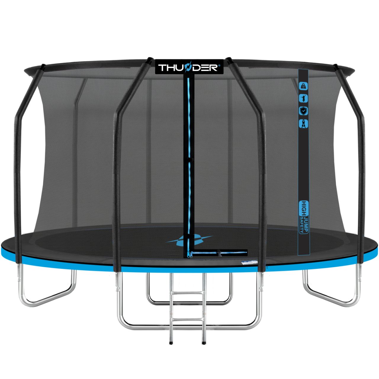 THUNDER OUTDOOR - INSIDE ELITE 12 FT, BLUE - BELSŐ HÁLÓS SPORT TRAMBULIN 374 CM, FEKETE-KÉK