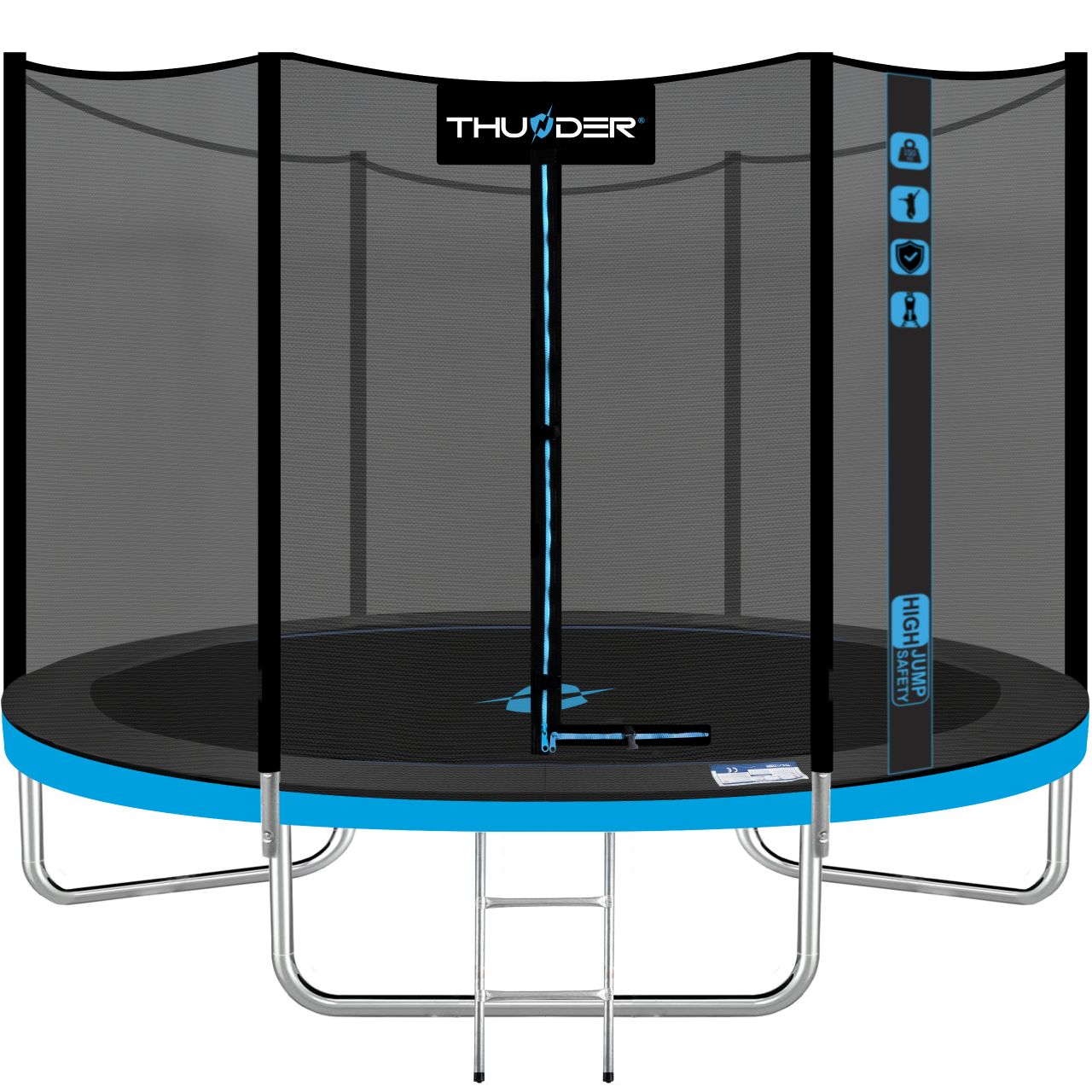 THUNDER OUTDOOR - OUTSIDE PRO 8 FT, BLUE - KÜLSŐ HÁLÓS SPORT TRAMBULIN 255 CM, FEKETE-KÉK