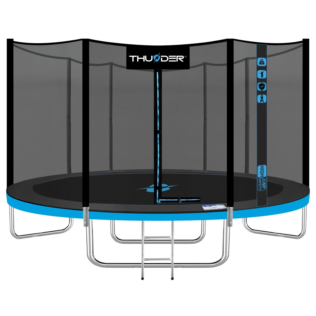 THUNDER OUTDOOR - OUTSIDE PRO 12 FT, BLUE - KÜLSŐ HÁLÓS SPORT TRAMBULIN 374 CM, FEKETE-KÉK