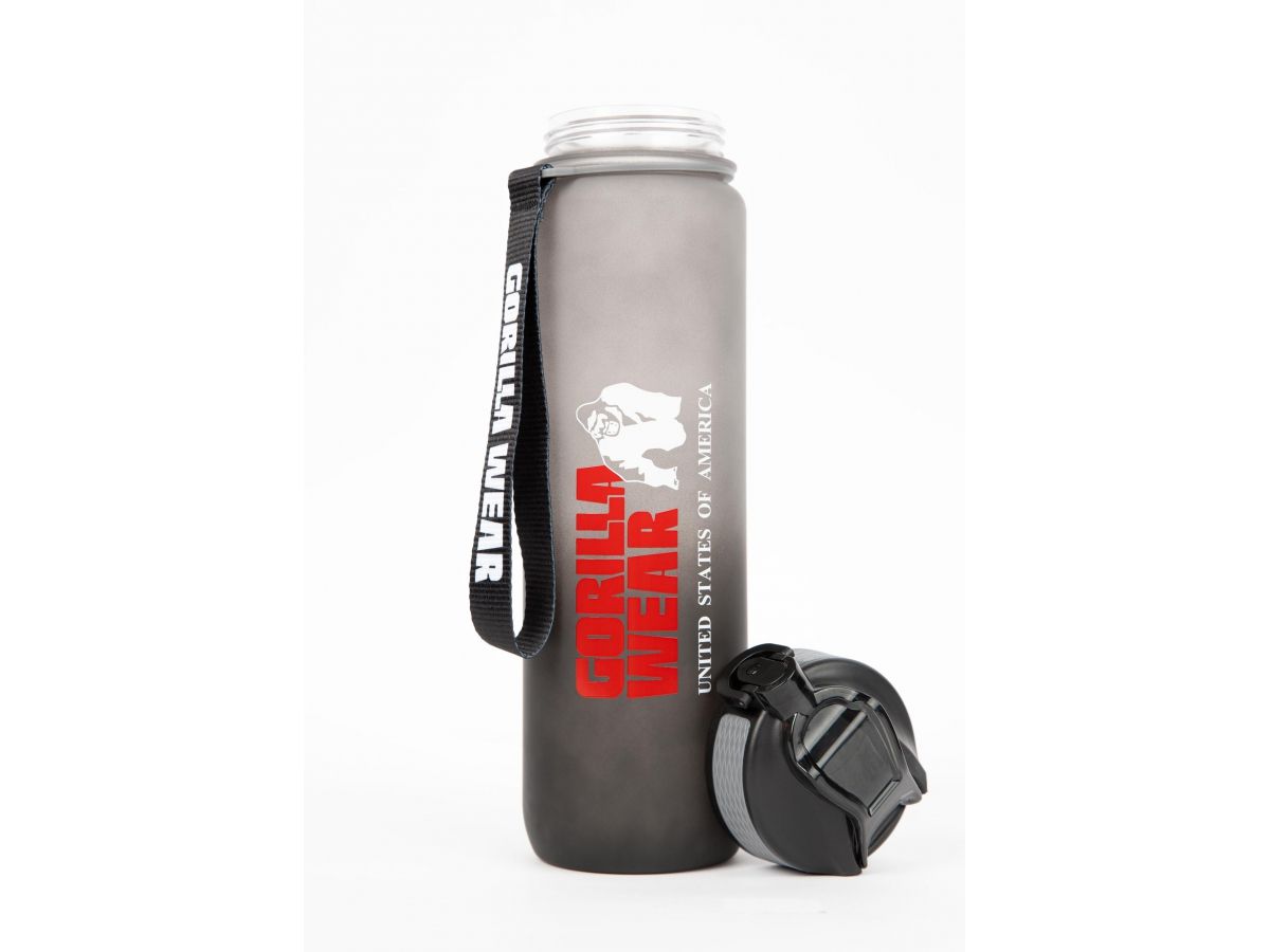 GORILLA WEAR - GRADIENT WATER BOTTLE - BLACK-GREY, SZÍNÁTMENETES VIZESPALACK FEKETE-SZÜRKE, 1000 ML