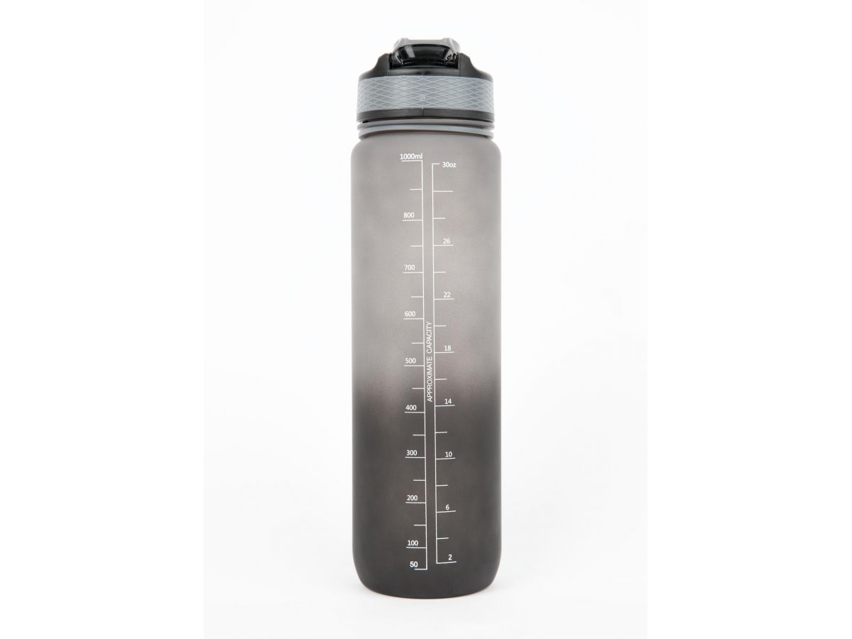 GORILLA WEAR - GRADIENT WATER BOTTLE - BLACK-GREY, SZÍNÁTMENETES VIZESPALACK FEKETE-SZÜRKE, 1000 ML