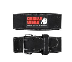 GORILLA WEAR - 4 INCH LEATHER LIFTING BELT - BŐR SÚLYEMELŐ ÖV - FEKETE