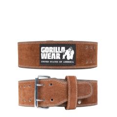 GORILLA WEAR - 4 INCH LEATHER LIFTING BELT - BŐR SÚLYEMELŐ ÖV -  BARNA