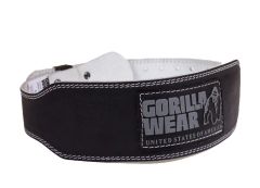 GORILLA WEAR - 4 INCH PADDED LEATHER LIFTING BELT -  BŐR SÚLYEMELŐ ÖV - FEKETE/SZÜRKE