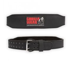 GORILLA WEAR - 4 INCH PADDED LEATHER LIFTING BELT -  BŐR SÚLYEMELŐ ÖV - FEKETE/PIROS