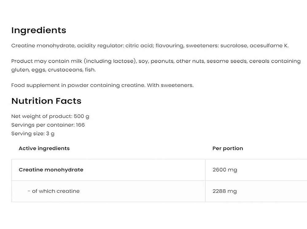 OSTROVIT - CREATINE MONOHOYDRATE - 500 G 