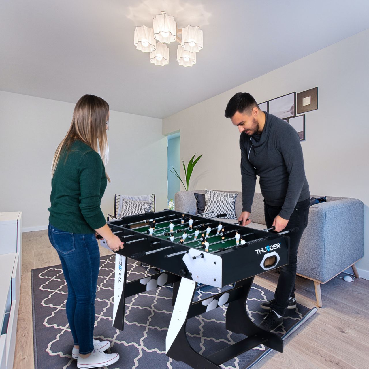 THUNDER - HEXAGON FOOSBALL TABLE - ÖSSZECSUKHATÓ CSOCSÓASZTAL - 121 X 61 X 79 CM