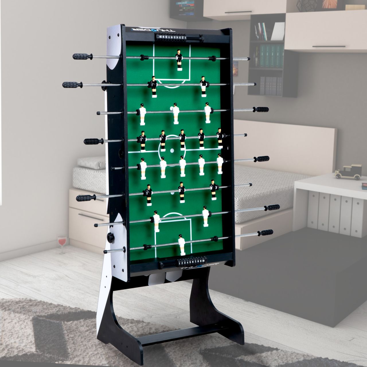 THUNDER - HEXAGON FOOSBALL TABLE - ÖSSZECSUKHATÓ CSOCSÓASZTAL - 121 X 61 X 79 CM