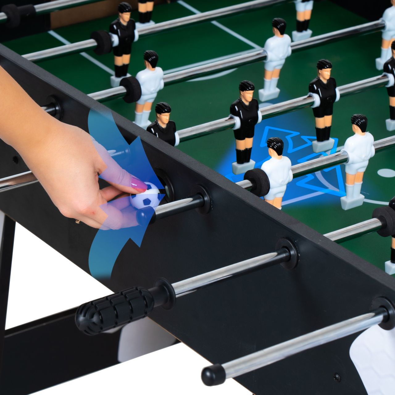 THUNDER - HEXAGON FOOSBALL TABLE - ÖSSZECSUKHATÓ CSOCSÓASZTAL - 121 X 61 X 79 CM