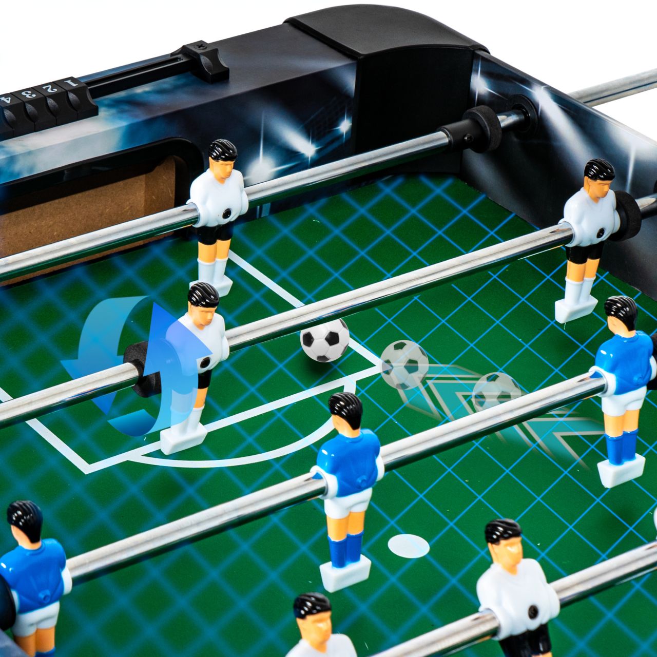 THUNDER - LIGHT FOOSBALL TABLE - KOMPAKT CSOCSÓASZTAL - 122 X 61 X 81 CM