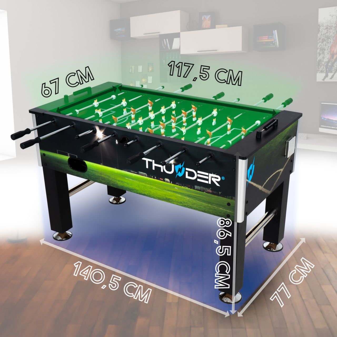 THUNDER - SPORT FOOSBALL TABLE - SPORT CSOCSÓASZTAL - 141 X 77 X 86.5 CM