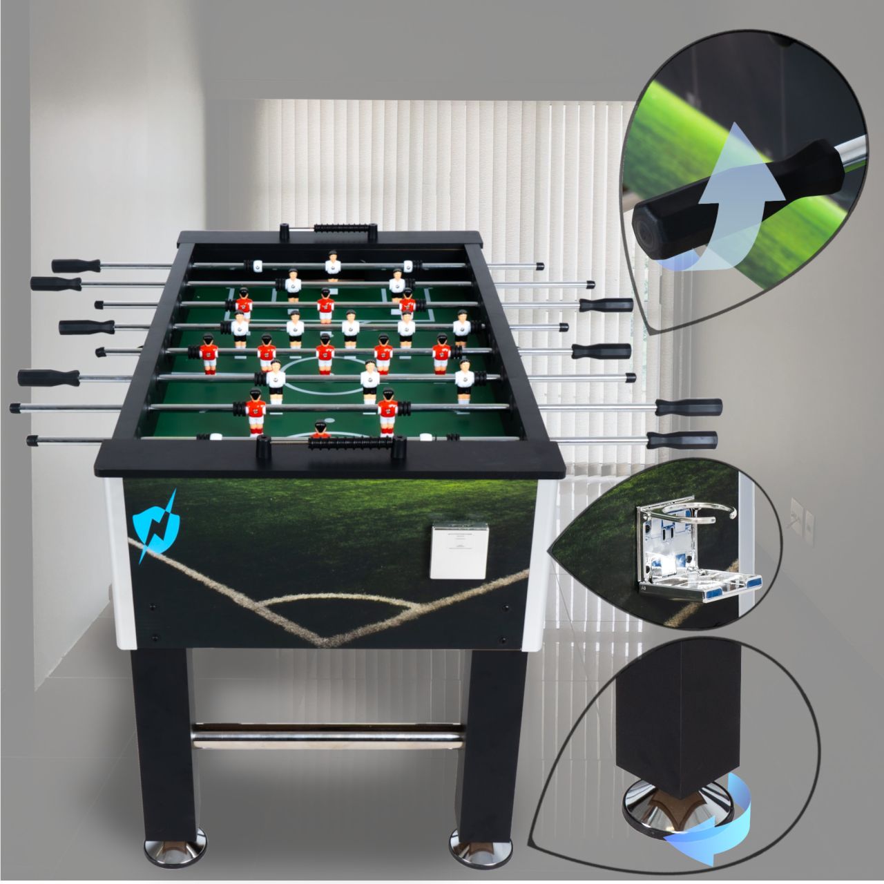 THUNDER - SPORT FOOSBALL TABLE - SPORT CSOCSÓASZTAL - 141 X 77 X 86.5 CM