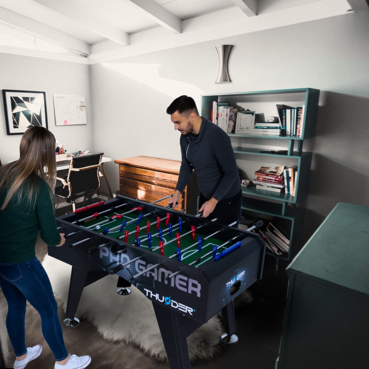 THUNDER - PRO FOOSBALL TABLE - PROFI CSOCSÓASZTAL - 140 X 74 X 88 CM