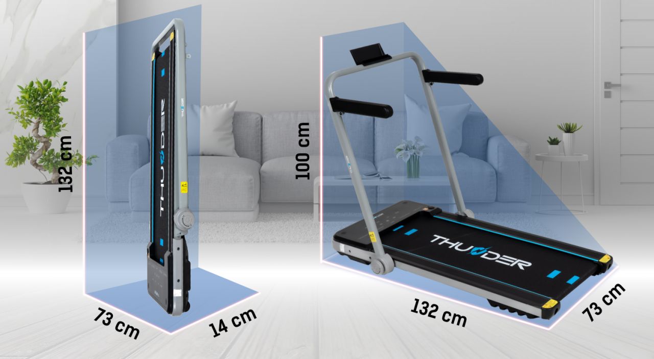 THUNDER - IMPACT - KOMPAKT FUTÓPAD 12 KM/H VÉGSEBESSÉGGEL, 130 KG TESTSÚLYIG, EZÜST