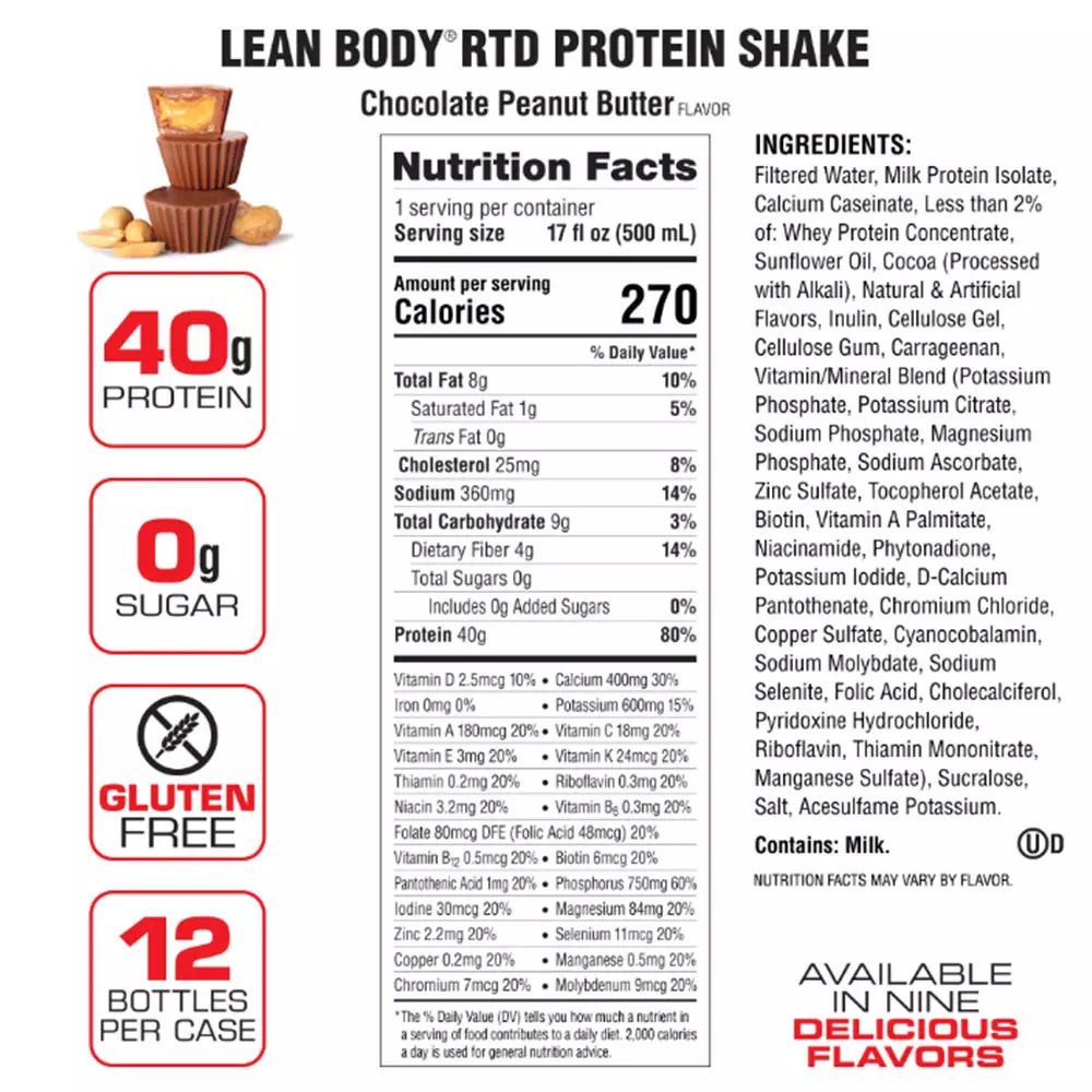 LABRADA - LEAN BODY RTD PROTEIN SHAKE - 6 x 500 ML