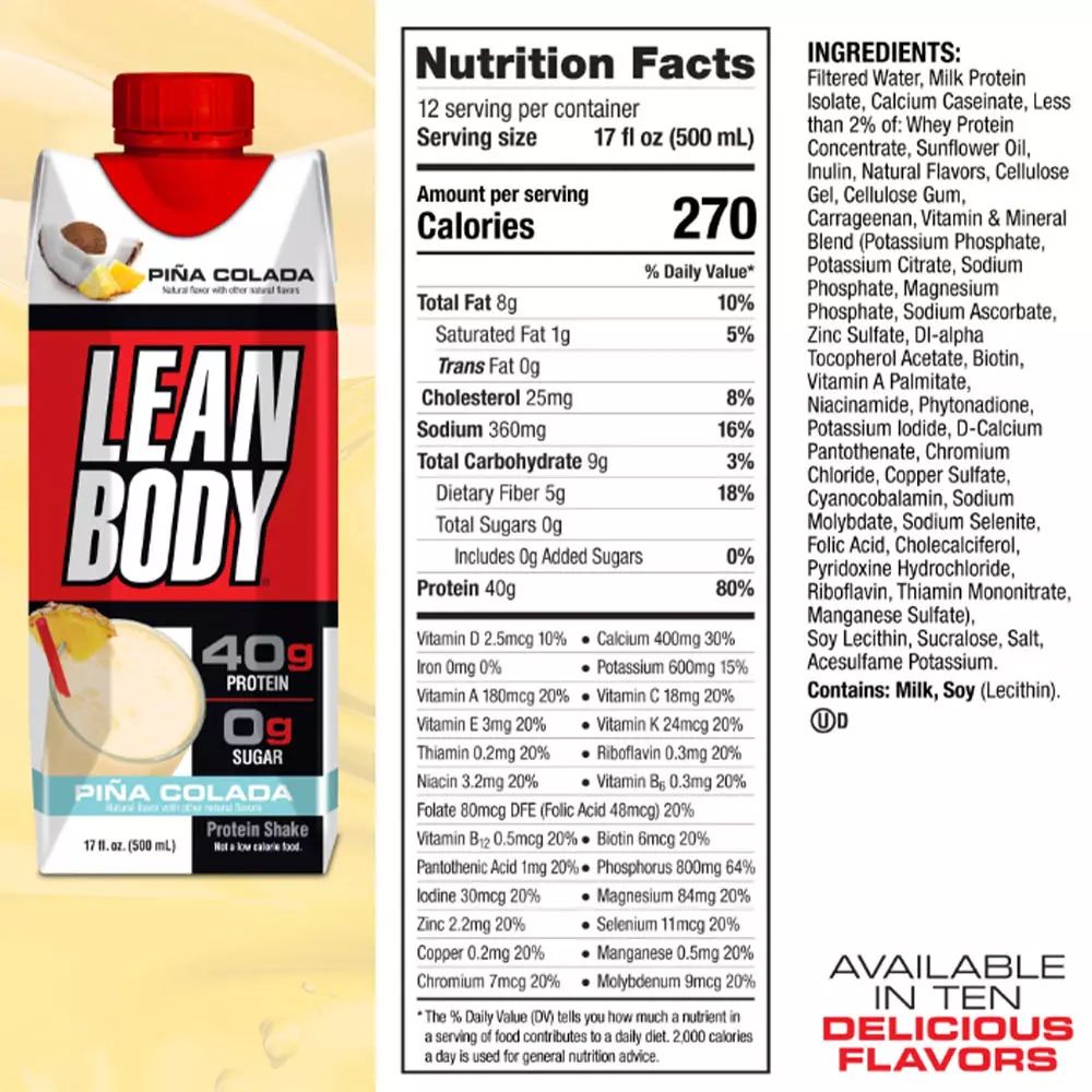 LABRADA - LEAN BODY RTD PROTEIN SHAKE - 6 x 500 ML